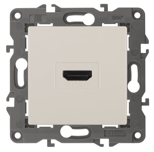 Розетка HDMI без рамки Эра Elegance 1-м. слоновая кость фото Розетка HDMI без рамки Эра Elegance 1-м. слоновая кость картинка